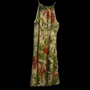 Vintage Talbots 100% Silk Floral Halter Dress Size 10